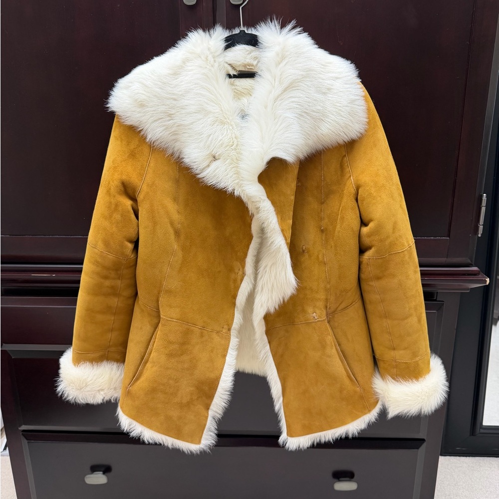 Women's Tan Shearling Lined Jacket